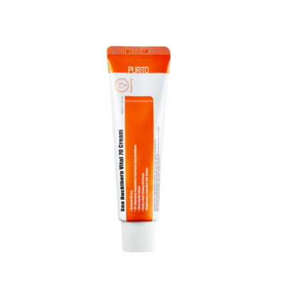 Tubica kreme 'Purito Sea Buckthorn Vital 70 Cream', koja je dio korejske kozmetike, predstavljena od strane 'Divote Cosmetics'.