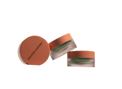 Tri proizvoda korejske kozmetike s narančastim poklopcima iz linije haruharu wonder i natpisom 'Centella Phyto & 5 Peptide Concentrate Cream', povezani s brendom Divote Cosmetics.
