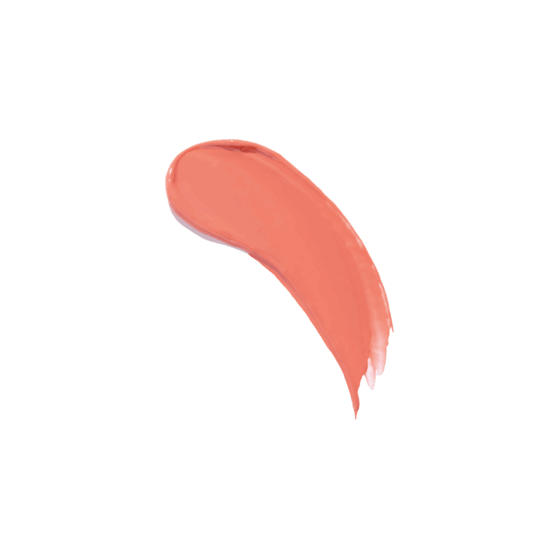 Narančasti trag ruža za usne na crnoj pozadini povezan s korejskom kozmetikom i Divote Cosmetics.